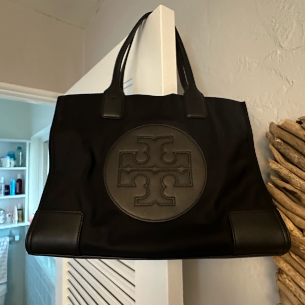 Black authentic Tory Burch Ella Tote Bag